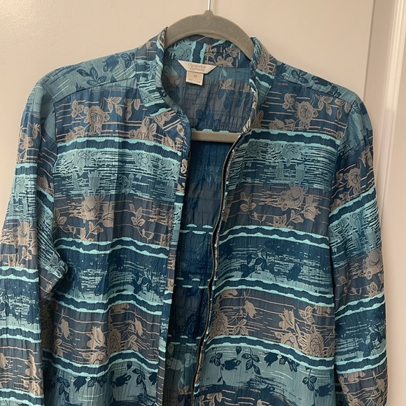 Christopher & Banks Blue and Beige Patterned Jacket/ Y2K - Picture 6 of 10